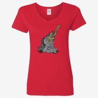 Ladies' Heavy Cotton™ V-Neck T-Shirt Thumbnail