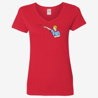 Ladies' Heavy Cotton™ V-Neck T-Shirt Thumbnail