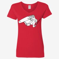 Ladies' Heavy Cotton™ V-Neck T-Shirt Thumbnail