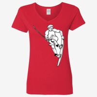 Ladies' Heavy Cotton™ V-Neck T-Shirt Thumbnail