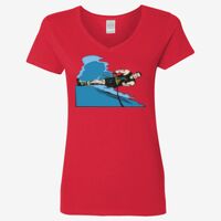 Ladies' Heavy Cotton™ V-Neck T-Shirt Thumbnail